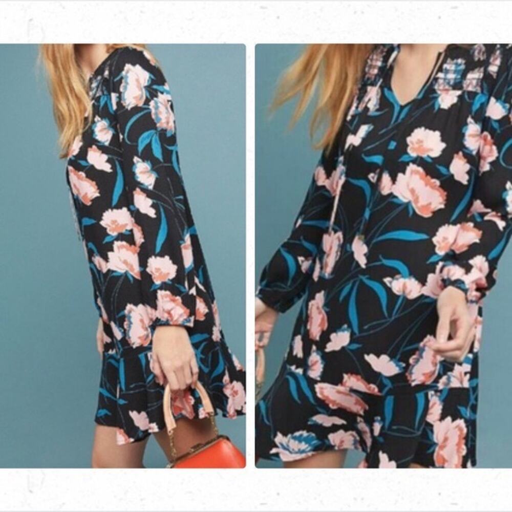 Maeve by Anthropologie Women Ragonda Dress Floral Black Motif SZ 00